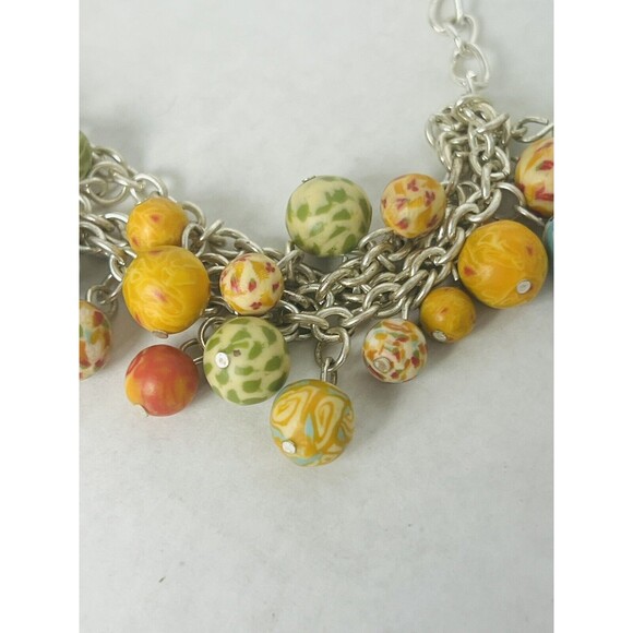 Viva Beads Handmade Silver Chain Beaded Bracelet Blue Red Gren Orange - Picture 2 of 6